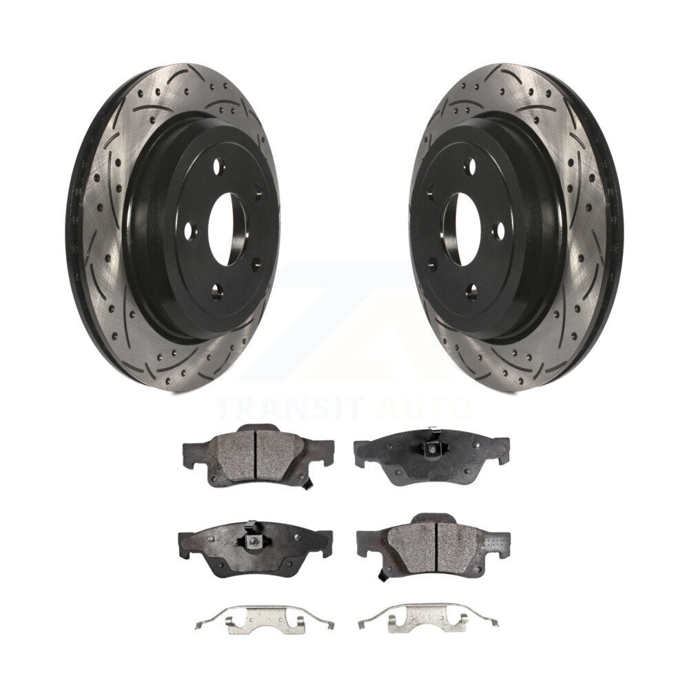 Kit de plaquettes semi-métalliques de Rotors de frein de fente de forage arrière pour Jeep Grand Cherokee Dodg