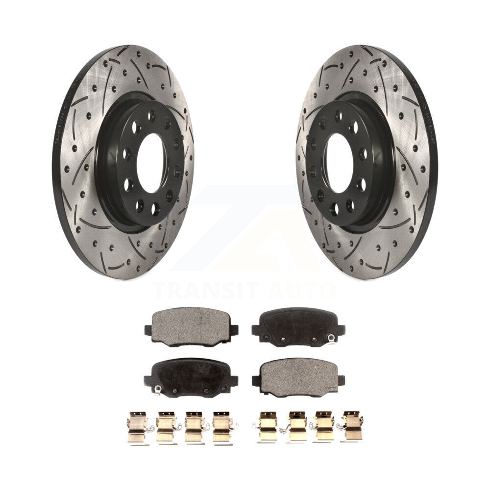 Kit de plaquettes semi-métalliques de Rotor de frein de fente de forage arrière pour Jeep Cherokee Chrysler 20