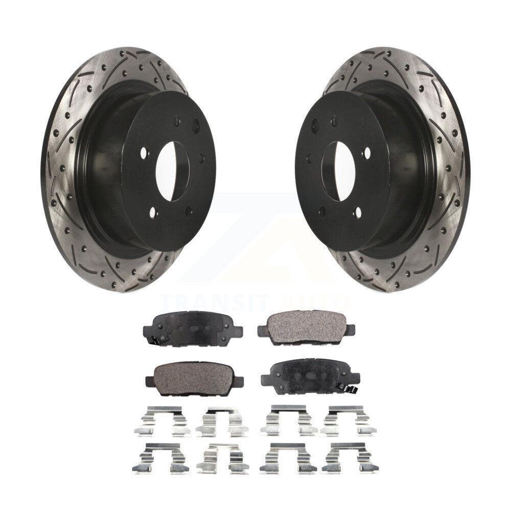 Kit de plaquettes semi-métalliques de Rotors de frein de fente de forage arrière pour Nissan Sentra Altima Juk