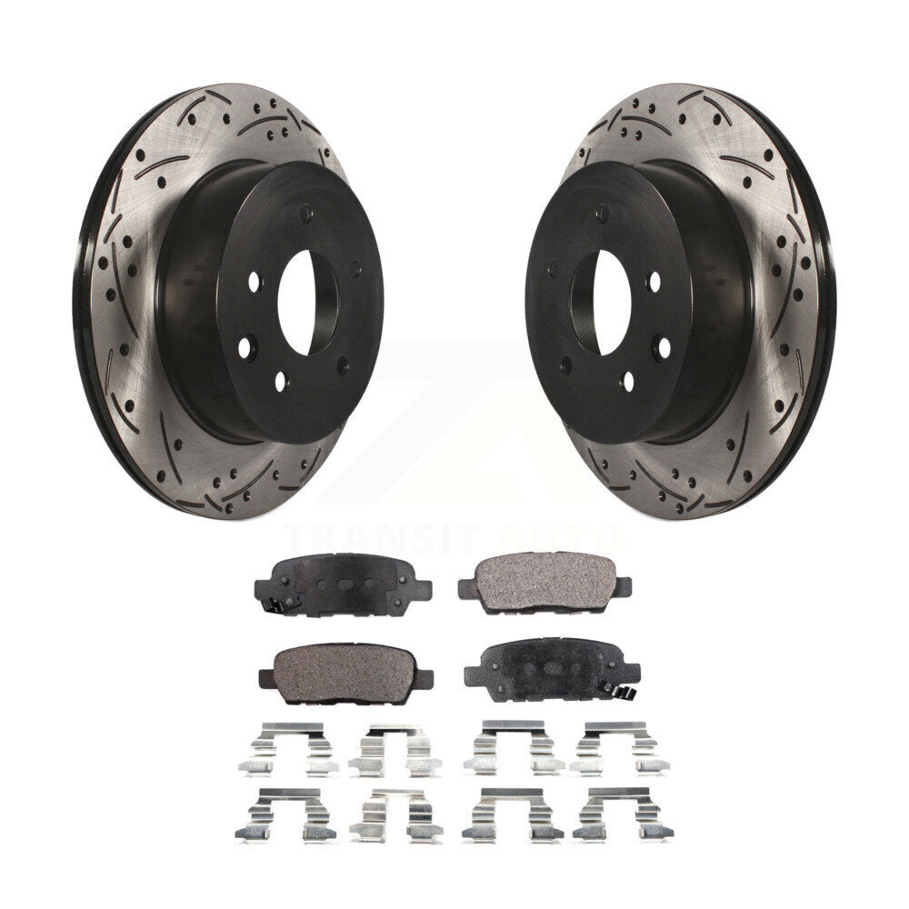 Kit de plaquettes semi-métalliques de Rotor de frein de fente de forage arrière pour Nissan Rogue Sport Qashqa