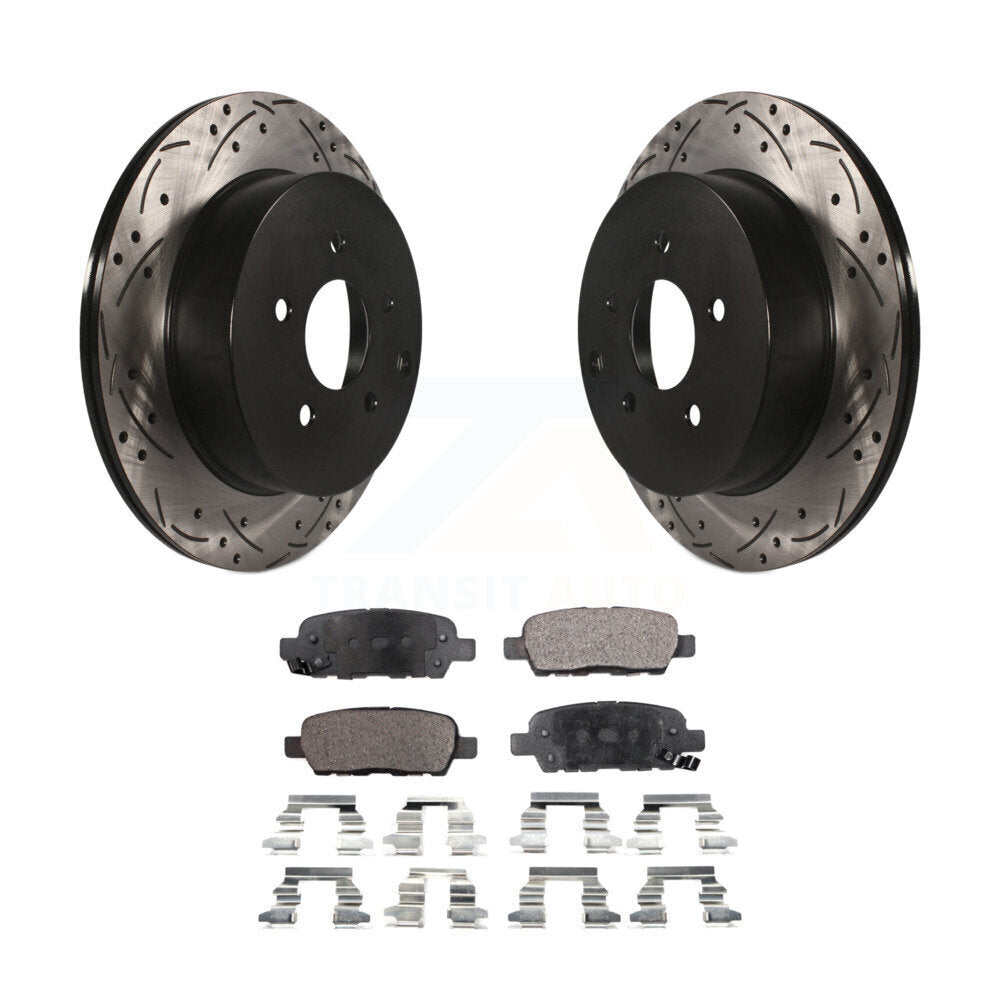 Kit de plaquettes semi-métalliques de Rotor de frein de fente de forage arrière pour Nissan Murano INFINITI Q5