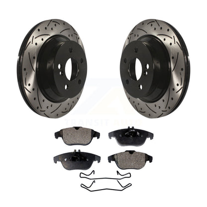 Kit de plaquettes semi-métalliques de rotors de frein à fente de forage arrière pour Mercedes-Benz GLK350 E35