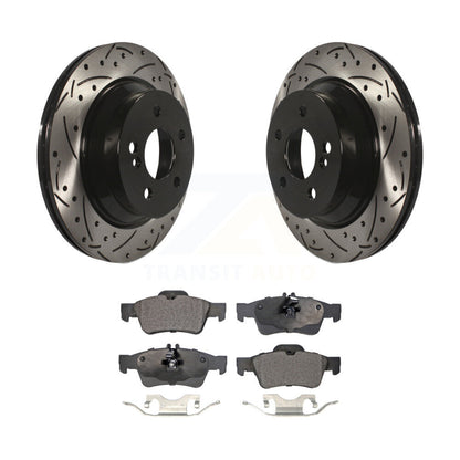 Kit de plaquettes de frein semi-métalliques pour rotors de frein à fente arrière percés pour Mercedes-Benz E350 E40