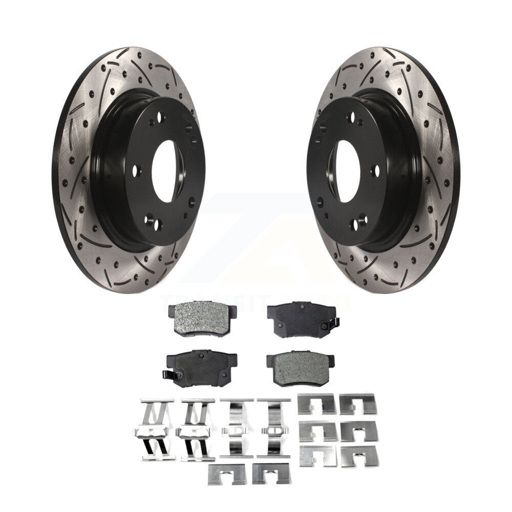 Rotors de frein à fente arrière, Kit de plaquettes semi-métalliques pour Honda Civic Acura CSX IL
