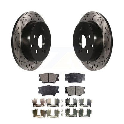 Kit de plaquettes semi-métalliques de Rotor de frein à fente arrière percée pour Toyota RAV4 Lexus HS250