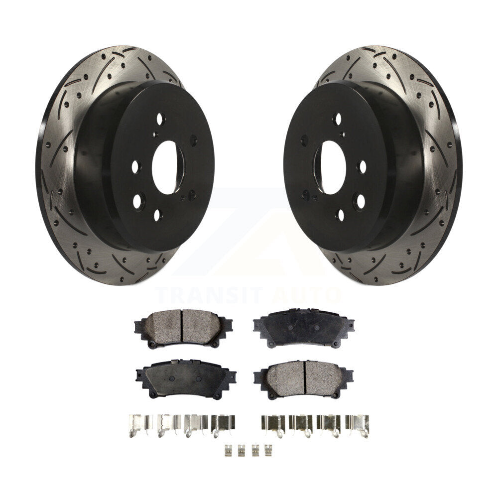 Kit de plaquettes semi-métalliques de rotors de frein à disque à fente percée à revêtement arrière pour Lexus IS25