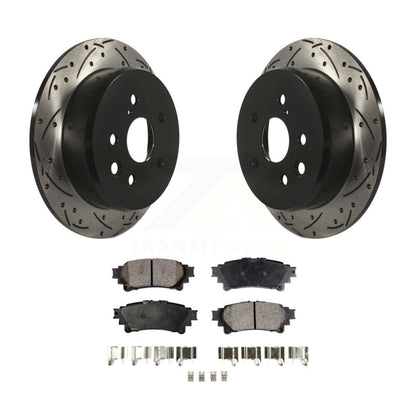 Kit de plaquettes semi-métalliques de rotors de frein à disque à fente percée à revêtement arrière pour Lexus IS25