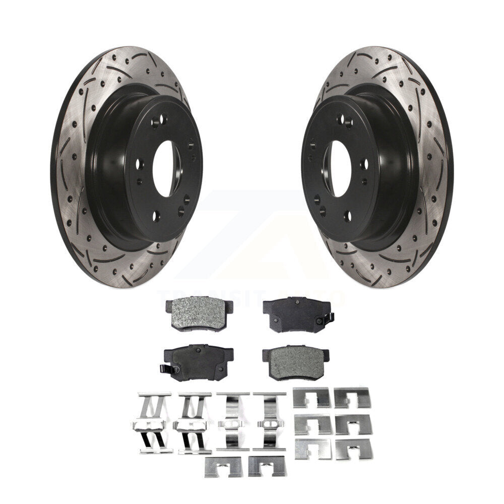 Rotor de frein à fente arrière percé et Kit de plaquettes semi-métalliques pour Honda Accord Acura IL