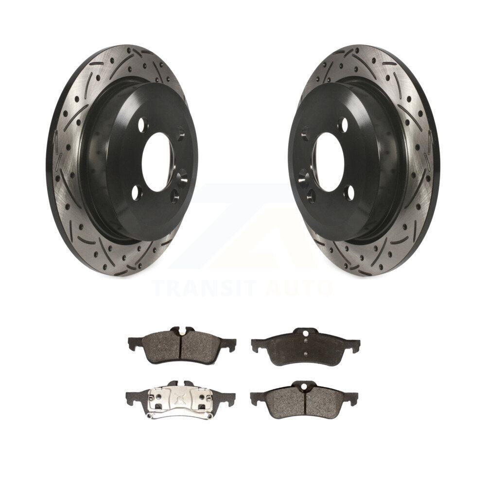 Kit de plaquettes semi-métalliques de rotors de frein à disque à fente percée à revêtement arrière pour Mini Coope