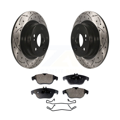 Kit de plaquettes de frein semi-métalliques pour rotors de frein à fente arrière percés pour Mercedes-Benz C300 C25