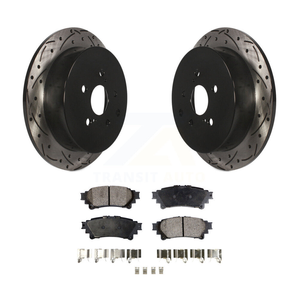 Kit de plaquettes semi-métalliques de Rotor de frein à fente arrière percée pour Toyota Sienna Highlande