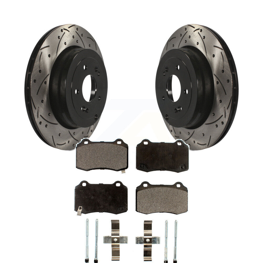 Kit de plaquettes semi-métalliques de Rotor de frein à disque de fente de forage arrière pour Hyundai Genesis Coup