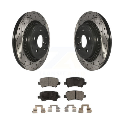 Kit de plaquettes semi-métalliques de rotors de frein à disque de fente de forage arrière pour Volvo XC6 2010-2017