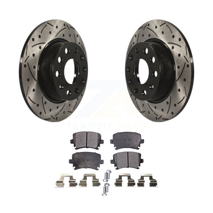 Kit de plaquettes semi-métalliques de Rotor de frein de fente de forage arrière pour Volkswagen GTI Eos Audi A