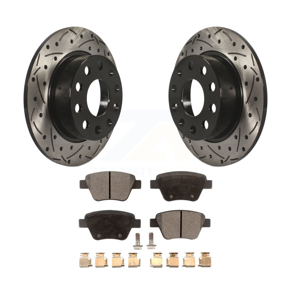 Rotors de frein à fente arrière, Kit de plaquettes semi-métalliques pour Volkswagen Jetta Eos Aud