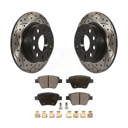 Rotors de frein à fente arrière, Kit de plaquettes semi-métalliques pour Volkswagen Jetta Eos Aud