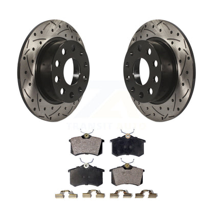 Kit de plaquettes semi-métalliques de Rotor de frein de fente de forage arrière pour Volkswagen Jetta Beetle A