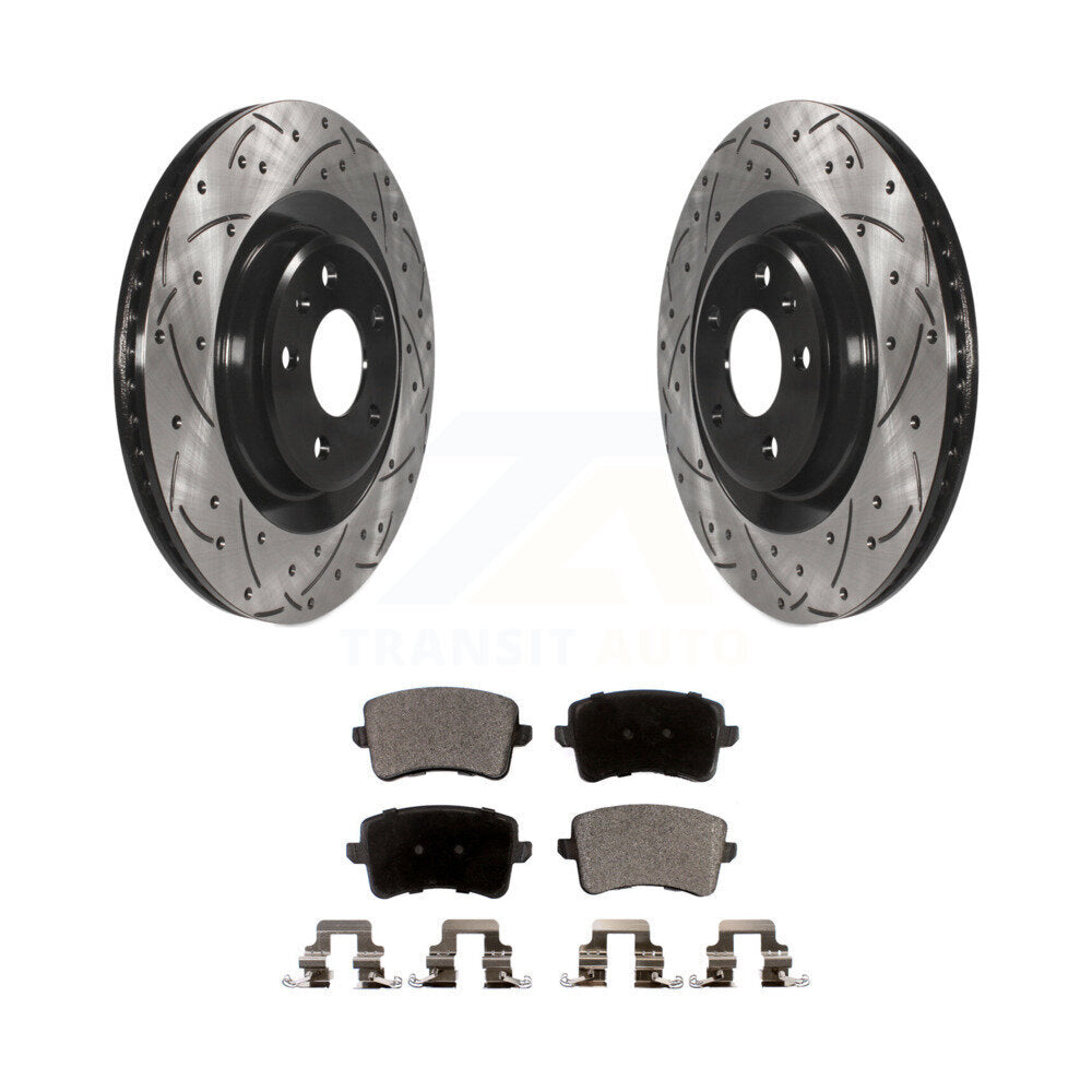 Kit de plaquettes semi-métalliques de Rotor de frein à fente percée arrière, pour Audi Q5 S4 A4 Quattro S