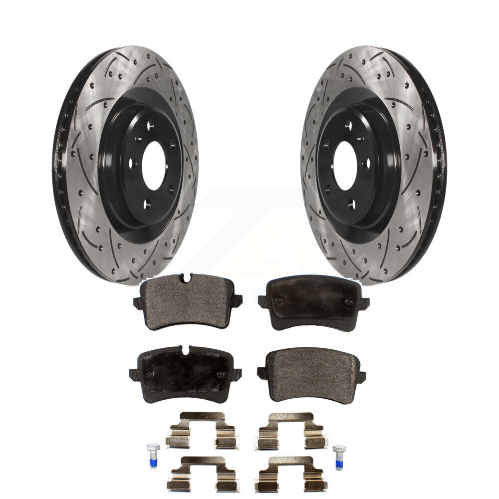 Kit de plaquettes semi-métalliques de Rotor de frein à fente percée arrière, pour Audi Porsche Macan A6 A