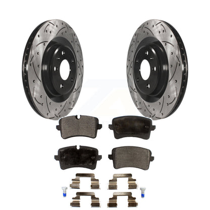 Kit de plaquettes semi-métalliques de Rotor de frein à fente percée arrière, pour Audi Porsche Macan A6 A