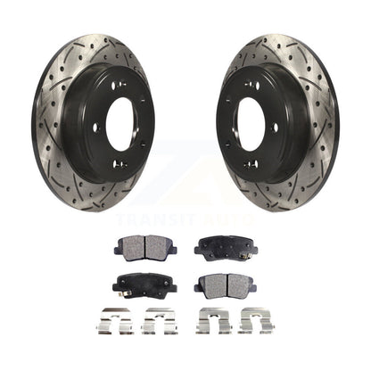Rotors de frein à fente arrière, Kit de plaquettes semi-métalliques pour Hyundai Elantra Kia Fort