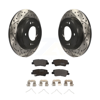 Rotors de frein à fente arrière, Kit de plaquettes semi-métalliques pour Hyundai Elantra Venue Ki