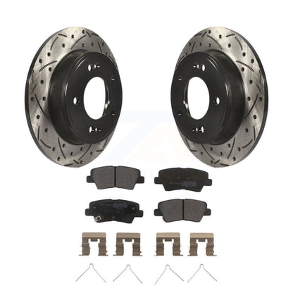 Rotors de frein à fente arrière, Kit de plaquettes semi-métalliques pour Kia Hyundai Kona Forte G