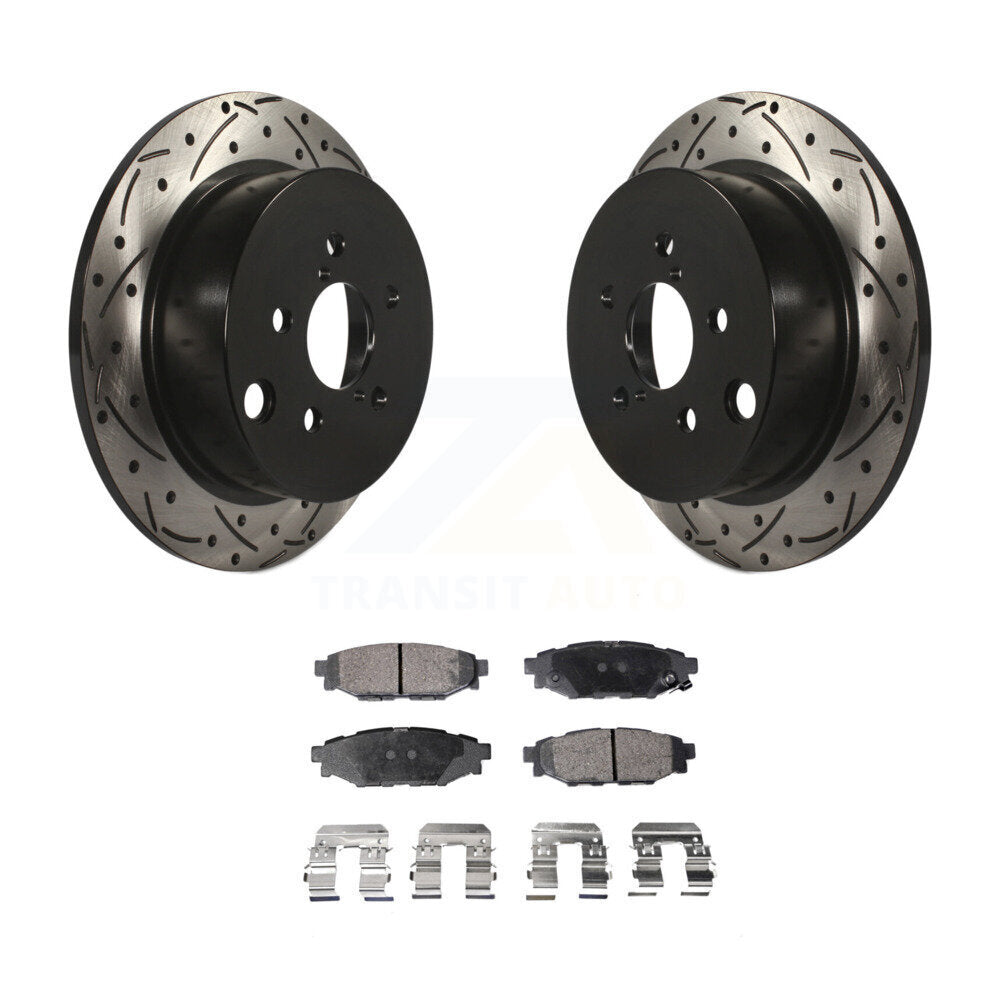 Kit de plaquettes semi-métalliques de Rotor de frein à fente arrière percée pour Subaru Crosstrek Imprez