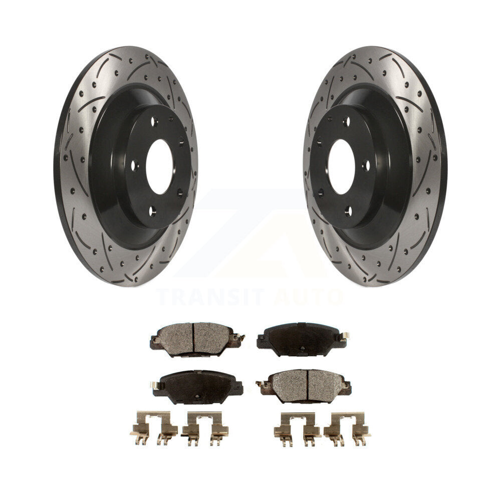 Kit de plaquettes semi-métalliques de rotors de frein à disque de fente de forage arrière pour Mazda CX-2016-2024
