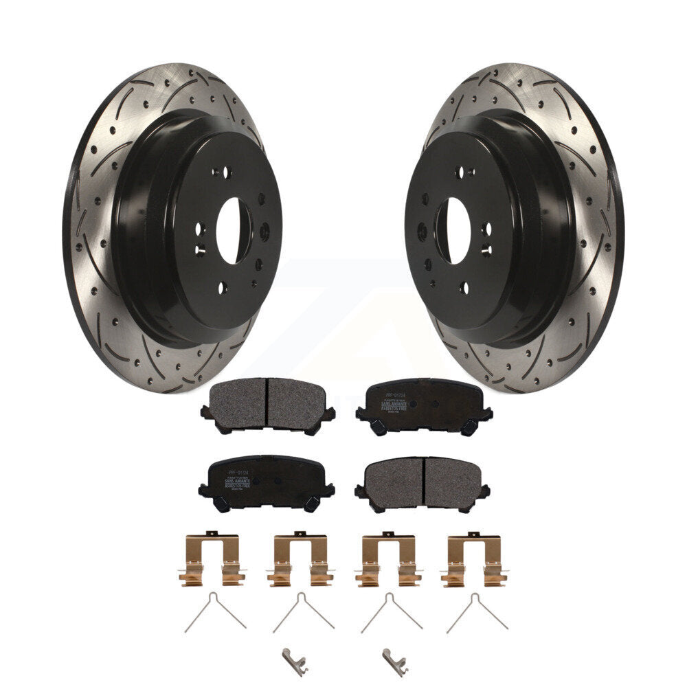 Kit de plaquettes semi-métalliques de Rotor de frein à disque à fente arrière percée pour Acura MD 2014 – 2016