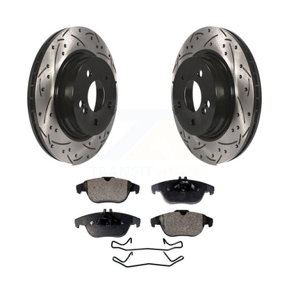 Kit de plaquettes de frein semi-métalliques pour rotors de frein à fente arrière percés pour Mercedes-Benz C300 C35