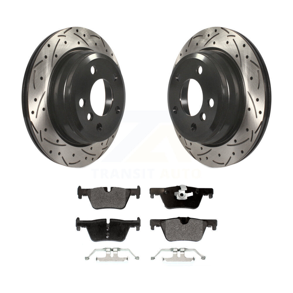 Rotors de frein à fente arrière, Kit de plaquettes semi-métalliques pour BMW 328i xDrive 330i 320