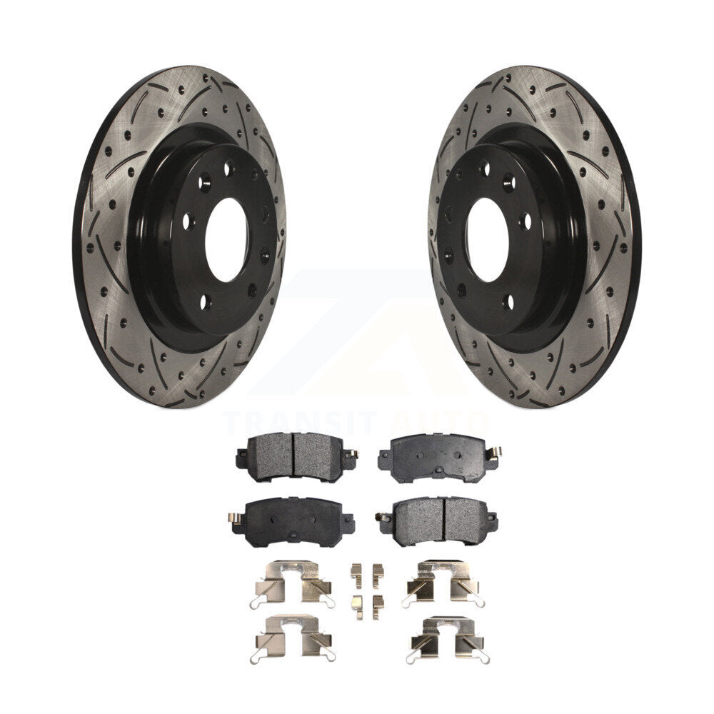 Kit de plaquettes semi-métalliques de rotors de frein à disque de fente de forage arrière pour Mazda CX-2016-2018