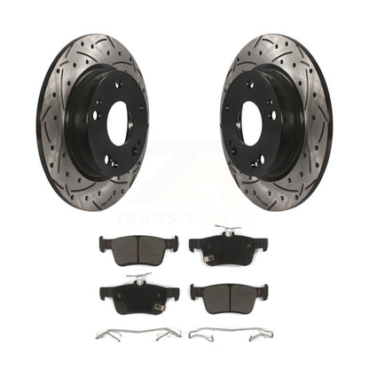 Kit de plaquettes semi-métalliques de rotors de frein à disque à fente percée à revêtement arrière pour Honda Civi