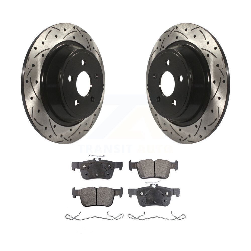 Kit de plaquettes semi-métalliques de Rotor de frein à fente arrière percée pour Ford Edge Fusion Lincol