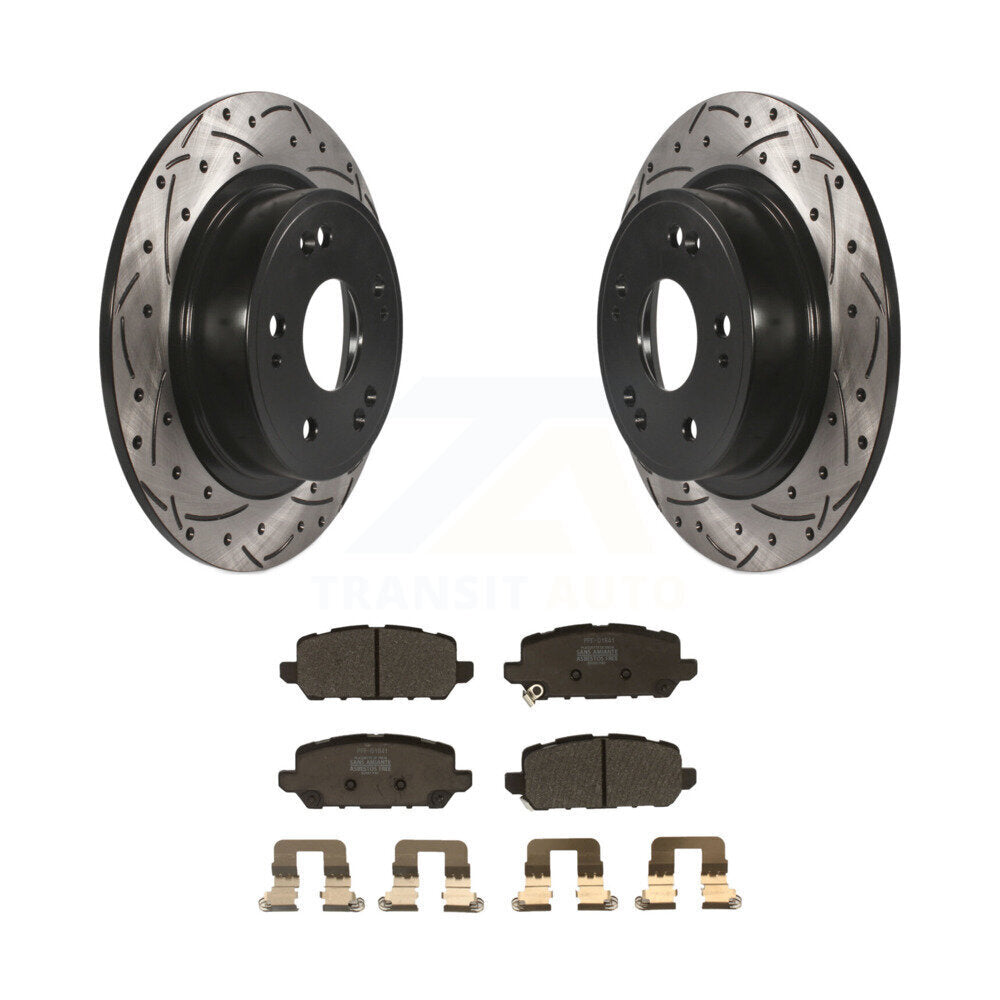 Kit de plaquettes semi-métalliques de Rotors de frein à disque de fente de forage arrière pour Honda HR-2016-2022