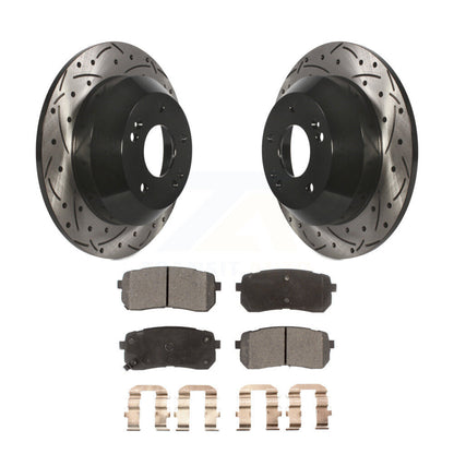 Rotors de frein à disque à fente arrière, Kit de plaquettes semi-métalliques pour Kia Sedon 2015 – 2021