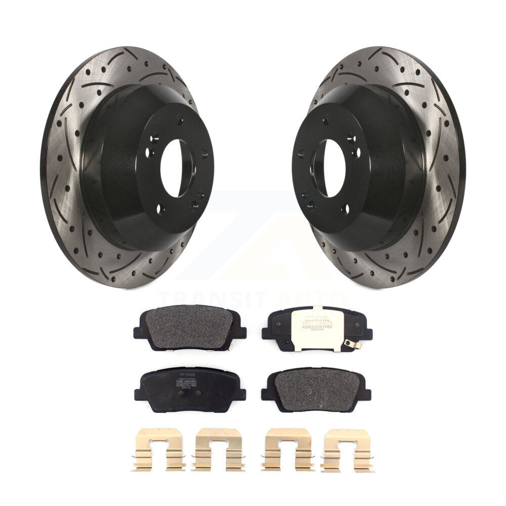 Rotors de frein à fente arrière, Kit de plaquettes semi-métalliques pour Kia Sorento Hyundai Sant