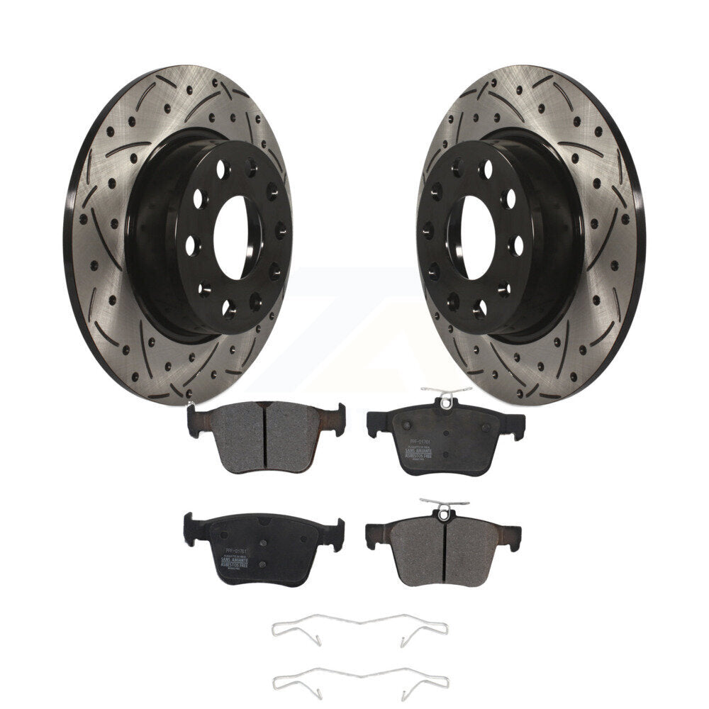 Kit de plaquettes semi-métalliques de Rotor de frein de fente de forage arrière pour Volkswagen Taos Audi A3 T