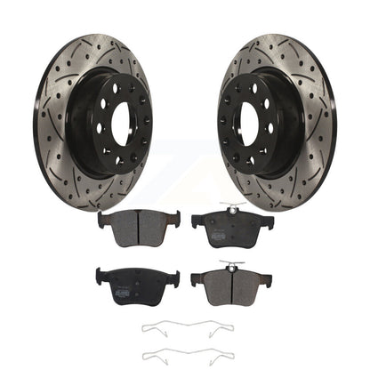 Kit de plaquettes semi-métalliques de Rotor de frein de fente de forage arrière pour Volkswagen Taos Audi A3 T