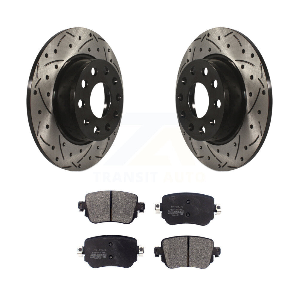 Kit de plaquettes semi-métalliques de Rotor de frein de fente de forage arrière pour Volkswagen Golf SportWage