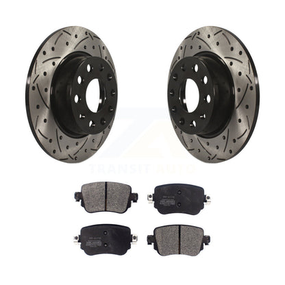 Kit de plaquettes semi-métalliques de Rotor de frein de fente de forage arrière pour Volkswagen Golf SportWage