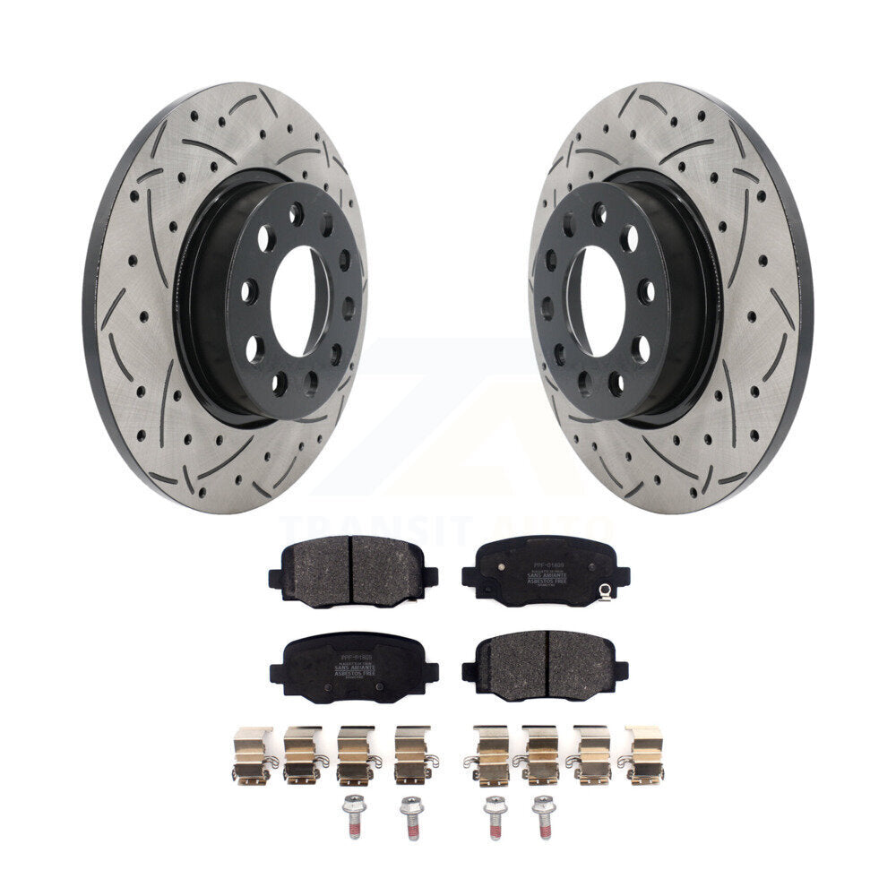 Rotors de frein à fente arrière percés, Kit de plaquettes semi-métalliques pour Jeep Renegade Fiat 500