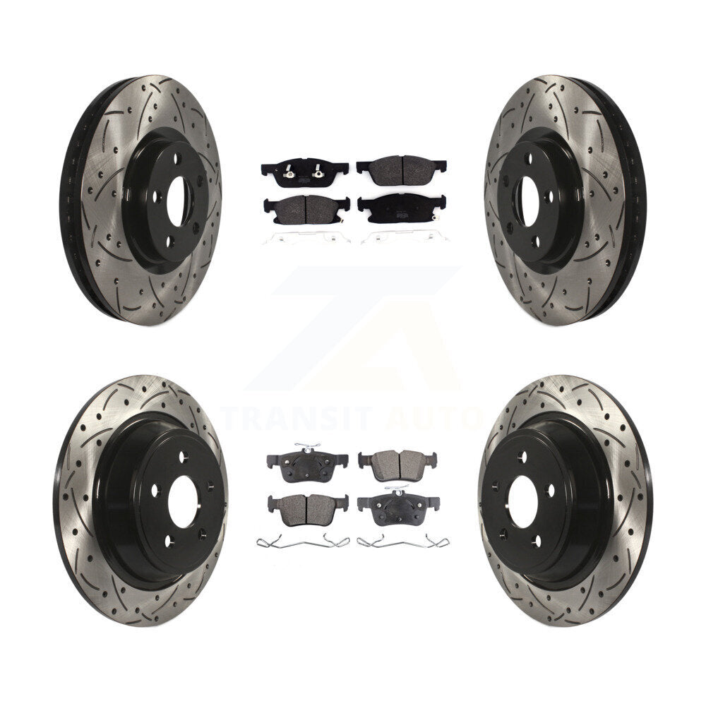 Kit de plaquettes de frein semi-métalliques pour rotors de frein avant et arrière, pour Lincoln Continenta