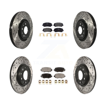 Rotors de frein à disque à fente avant et arrière, Kit de plaquettes semi-métalliques pour Chrysler 20