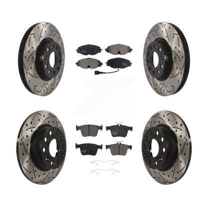 Kit de plaquettes semi-métalliques de Rotor de frein de fente de forage avant et arrière pour Volkswagen Taos Aud