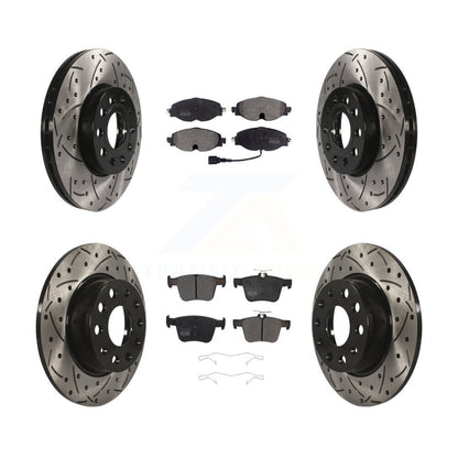 Kit de plaquettes semi-métalliques de Rotor de frein de fente de forage avant et arrière pour Volkswagen Taos Aud