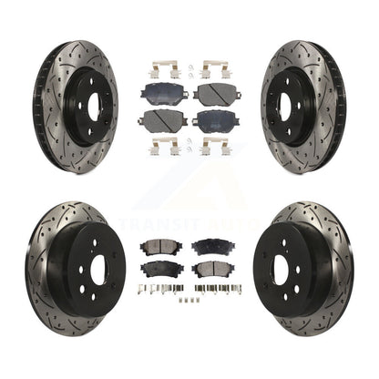 Rotor de frein à disque à fente percée avant et arrière et Kit de plaquettes semi-métalliques pour Lexus IS25
