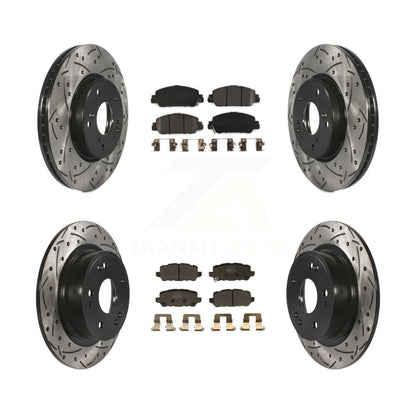 Kit de plaquettes semi-métalliques de Rotor de frein de fente de forage avant et arrière pour Honda HR-2016-2022