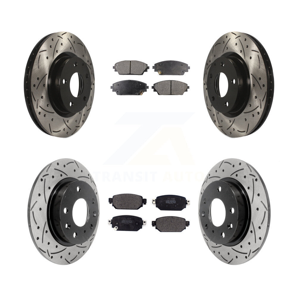 Kit de plaquettes semi-métalliques de Rotor de frein de fente de forage avant et arrière pour Mazda CX-3 AW 19-22
